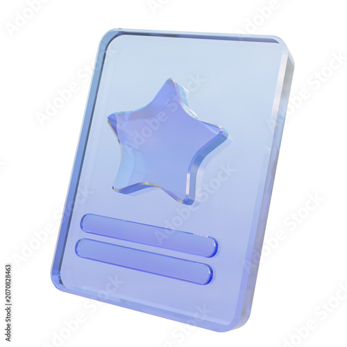Fotografía Creative glossy glass book with star clean mark learning school education holographic neo graphic design style