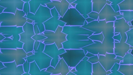 Colorful illuminated star-shaped patterns on a blue background