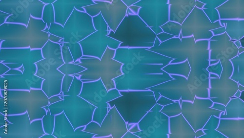 Obraz na plátne Colorful illuminated star-shaped patterns on a blue background