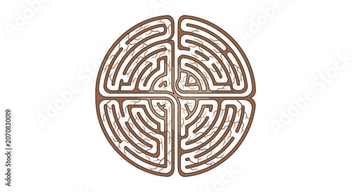 Foto Circular Maze Puzzle Vector Illustration