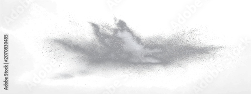 Tableau sur toile Abstract formation resembling explosion or dynamic impact, composed fine particles scattering light, conveying energy