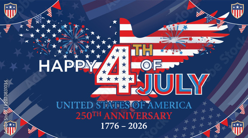 Happy 4th of july united states of america 250th anniversary celebration