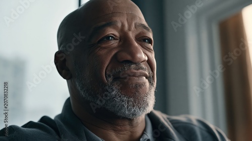 Workplace impostor syndrome African American middle aged athletic man