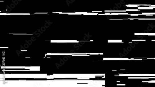 Digital VHS Noise and Distortion Glitch Overlay on Black Background