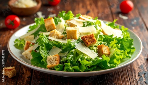 Caesar Salad Closeup.
