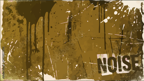 Εκτύπωση καμβά Abstract grunge background with white splatters, ink drips, and text vector illustration