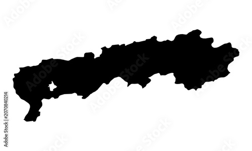 Fotografija A contour map of Districts of Republican Subordination