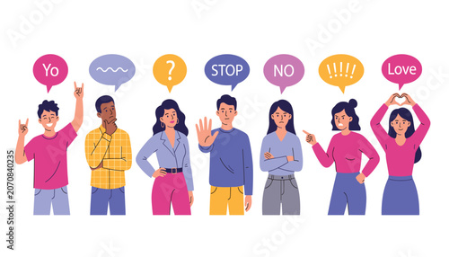 Slika na platnu People emotions vector set
