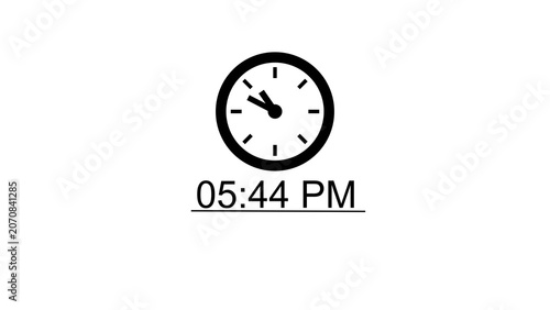 Photos Modern round clock interface icon displaying accurate time five forty four pm now