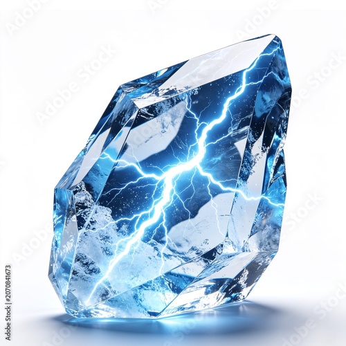 Abstract Crystal Formed by Ice and Lightning Energy