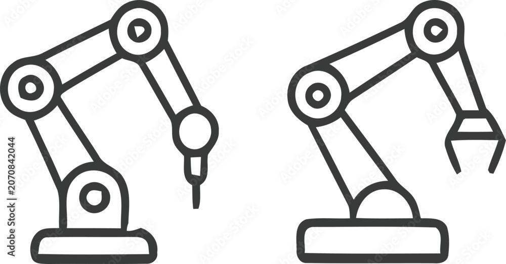 Photos Robotic arms with different attachments