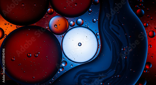 Abstract Fluid Shapes With Colorful Bubbles A Macro Photography Composition spheres droplets