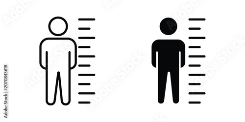 Bild auf Leinwand Human height icon. Set of black vectors