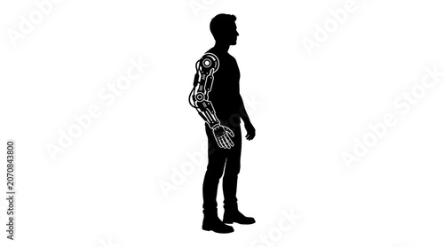 Photos Anatomy, human body, skeletal system, silhouette, medical illustration, vector g
