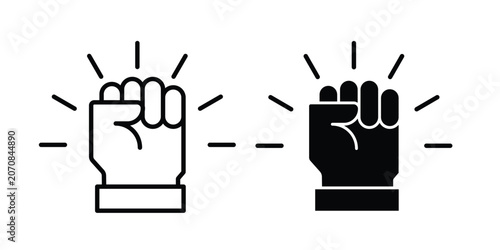Foto Will power icon. Set of black vectors