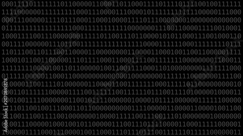 Binary Code Animation on Black Digital Background with Flowing Ones and Zeros Data Stream 4K