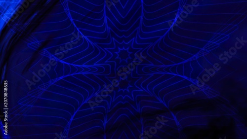 Neon blue spiderweb glowing in the dark for halloween
