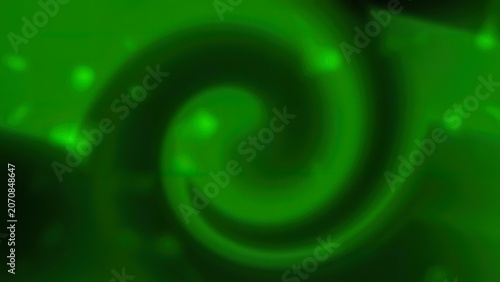 Green spiral pattern with glowing lights and abstract design