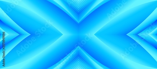 Tableau sur toile Abstract blue background featuring smooth flowing curves and digital halftone pa