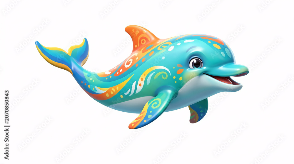 Fototapeta premium Baby dolphin isolated on white