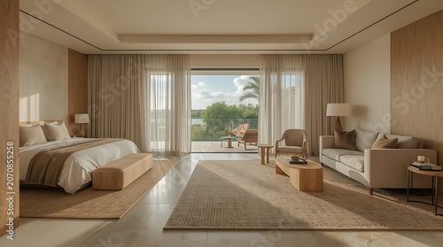 Cozy Bedroom and Lounge Corner Interior