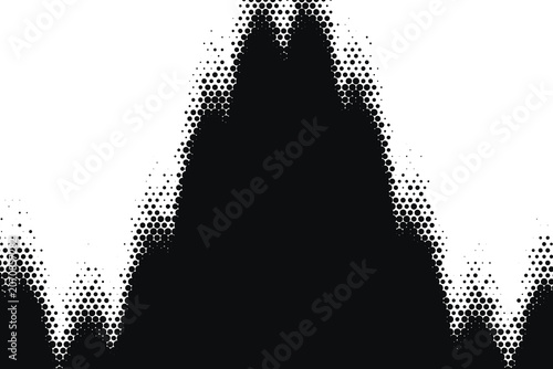 Bild auf Leinwand Halftone spike pattern with black and white pixelated triangular shapes blackwhi
