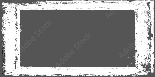 Canvastavla Grunge distressed border on dark background abstract white textured frame overla