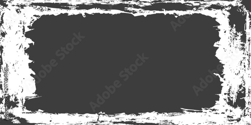 Konstfotografi Grunge distressed border on dark background abstract white textured frame overla