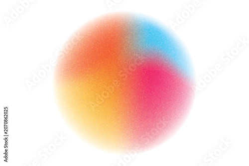 Set color circle gradient noise gradation. Abstract colorful watercolor blur mesh on isolated transparent background. Circle shape png.