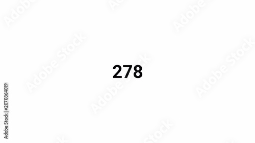 number counter animation zero to five hundred numbers on transparent background, counting Numbers 0 to 500 animation with alpha channel for views, likes and share counts