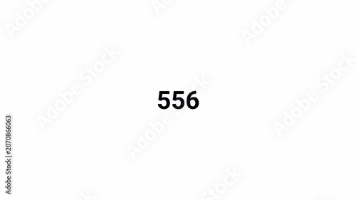 number counter animation zero to thousand numbers on transparent background, counting Numbers 0 to 1000 animation with alpha channel for views, likes and share counts