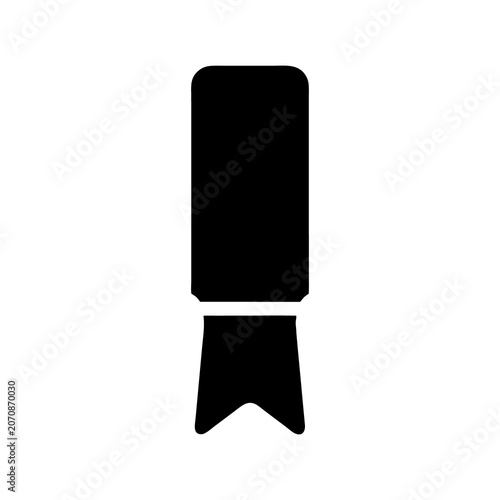 Minimalist black ribbon banner icon for web and print graphics.