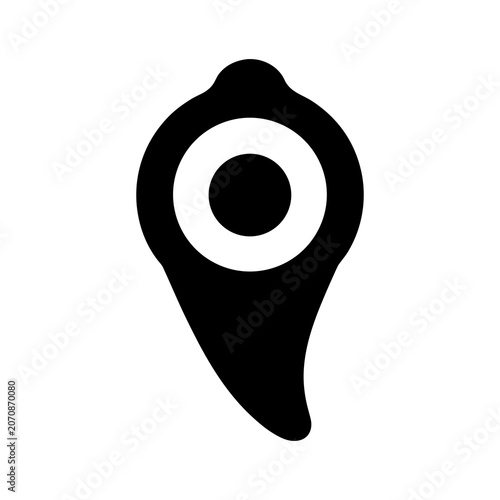 Abstract eye shaped black silhouette icon with concentric circles for creative branding and modern design.