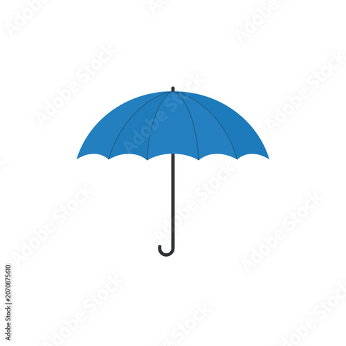 Blue Umbrella Illustration On White Background rain