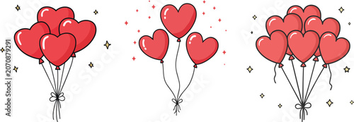 floating red balloons