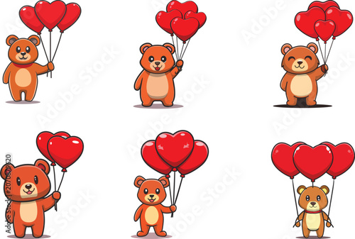 2d bears holding red balloons.eps