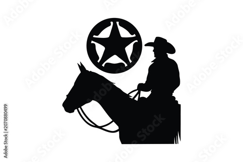 Photos Wild West cowboy riding horse silhouette, cowboy and horse silhouettes, Western