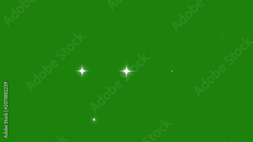 Twinkling Night Sky Star Animation, White Sparkle Light Effects, Shining Glitter Dust Particles, Retro Blinking Stars and Dots, Alpha Channel Loop Background 4K