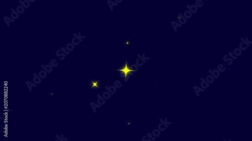 Magic Sparkle Trail and Glitter Star Dust Animation, White Twinkling Cartoon Stars, Glowing Shine Effects, Chroma Key Green Screen Looping Background 4K