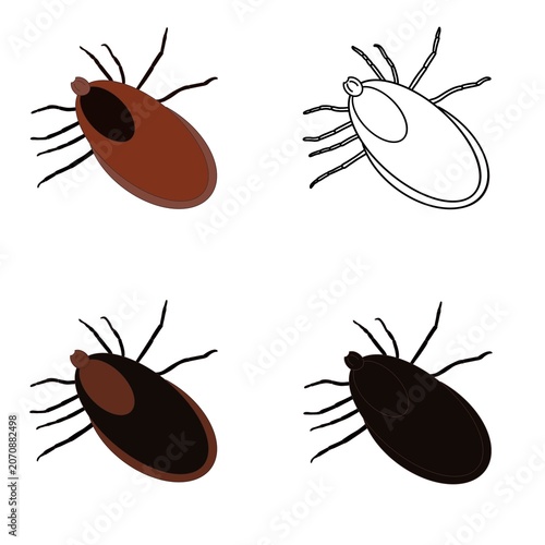 Photos Tick parasite set isolated on white background