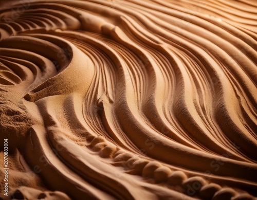 stunning close up of natural sand carving with intricate surface detail and cinematic background for artistic projects