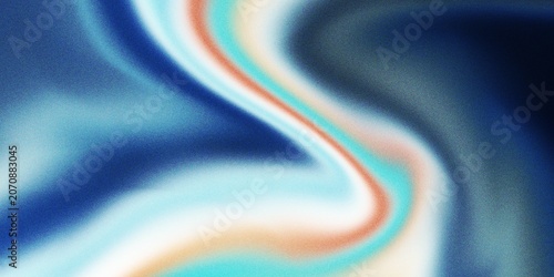 Quadro su tela Abstract holographic noisy gradient background with flowing neon waves blue cyan