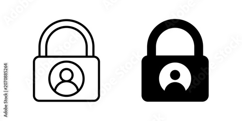 Login Protection Icon for secure authentication account defense and user access management use in UI UX websites apps and systems Vector illustration with stroke and fill on a white background.