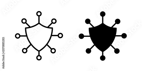 Network Shield Icon for network protection cyber defense and secure connectivity use in UI UX websites apps and systems Vector illustration with stroke and fill on a white background.