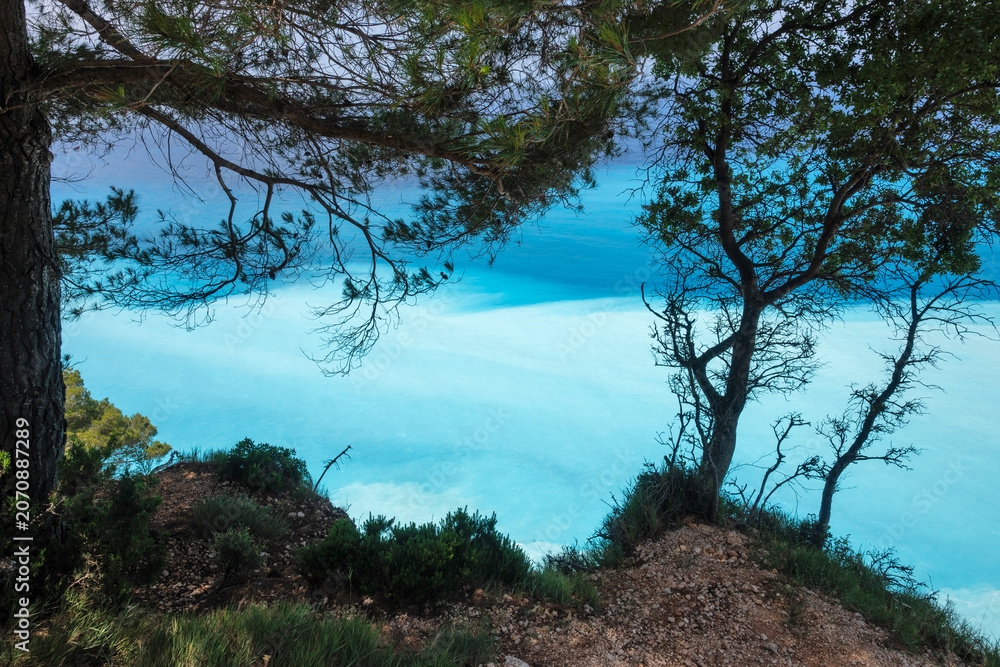 Fototapeta premium Lefkada Coastline near Egremni Beach, Greece