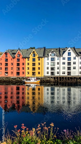Colorful Houses by Water.