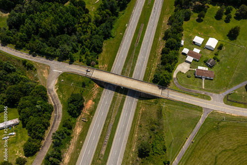 aerial view of highway