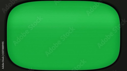 CRT screen starting thin green line widening into pulsing glow flashing white resetting transparent