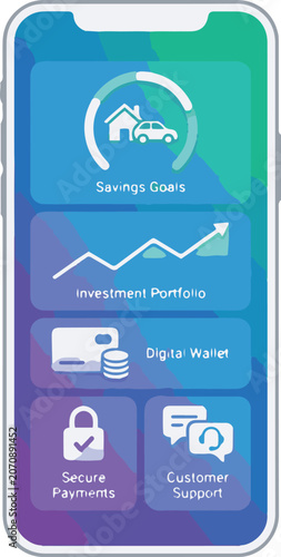 Personal finance mobile app dashboard UI