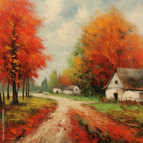 Serene Autumn Nature with Forest Birds